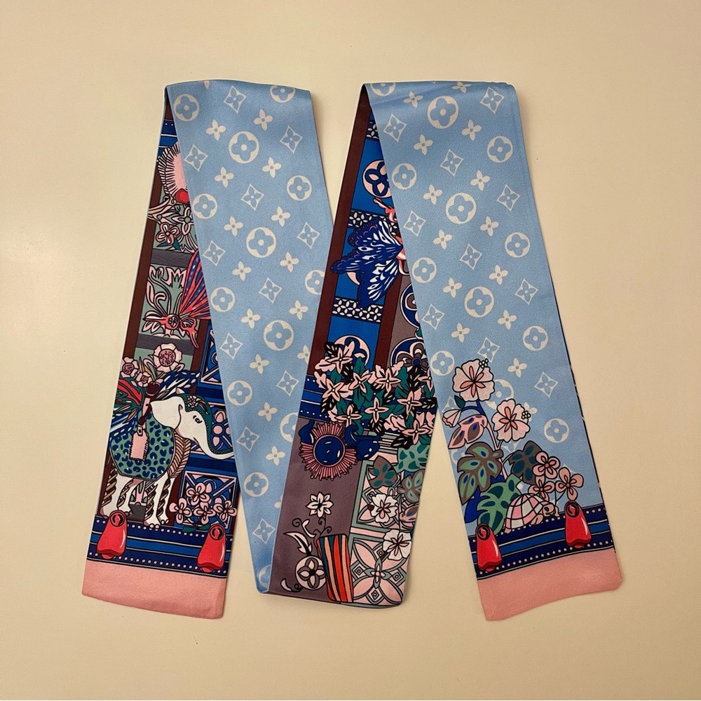 Big Twilly: Colorful Designer Silk Scarf - Picture 9 of 11